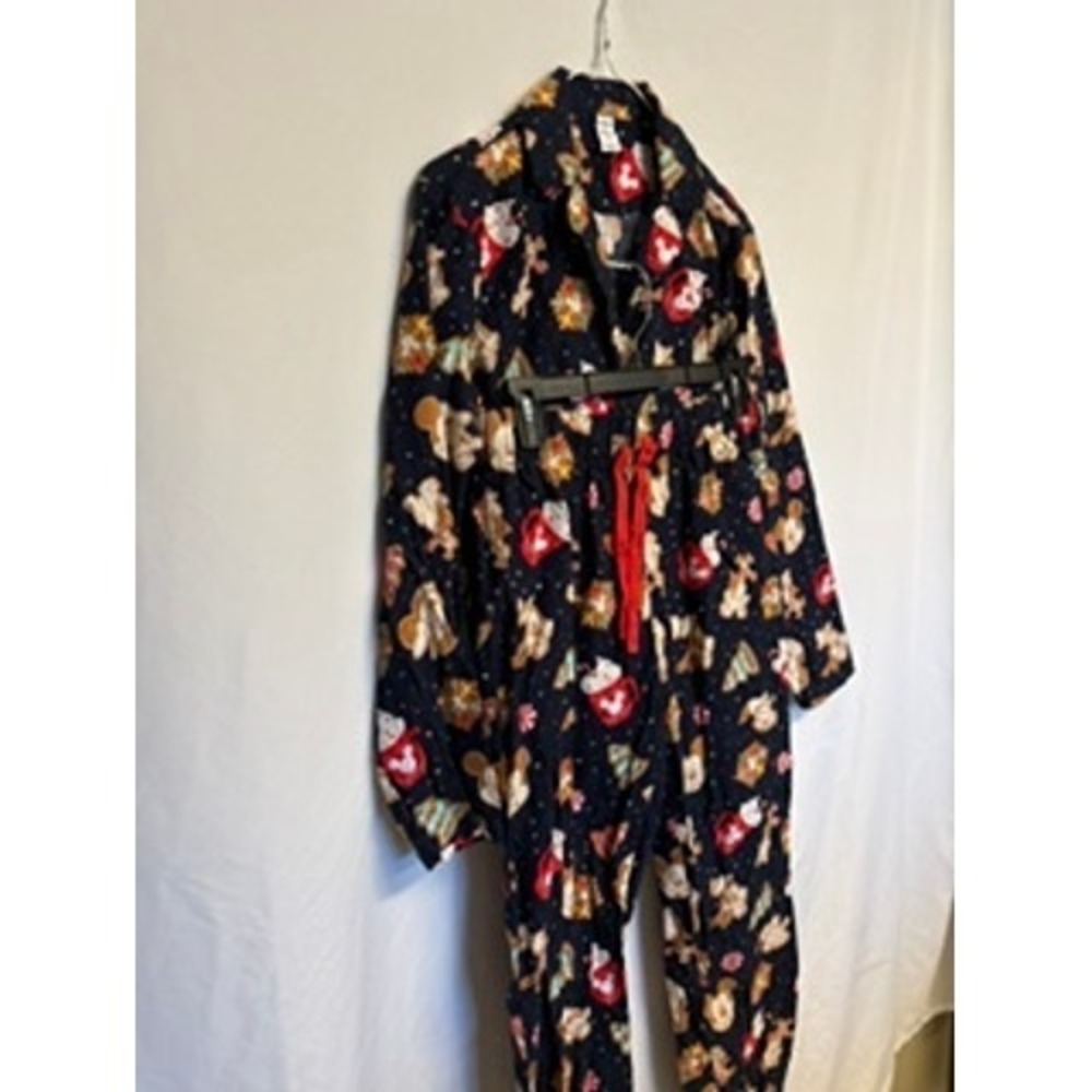 Old Navy Disney Mickey Mouse Gingerbread Christmas Flannel Pajama Set Womens XS